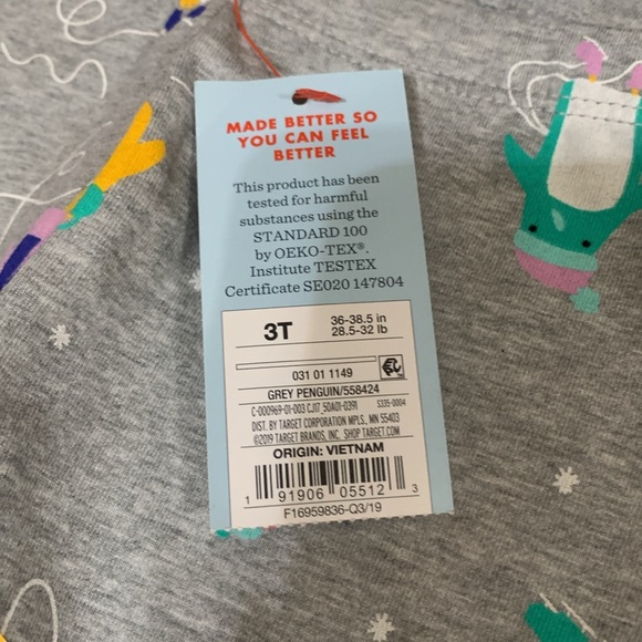 Cat and Jack Girls 3T Grey Penguins Leggings NWT - Picture 5 of 6